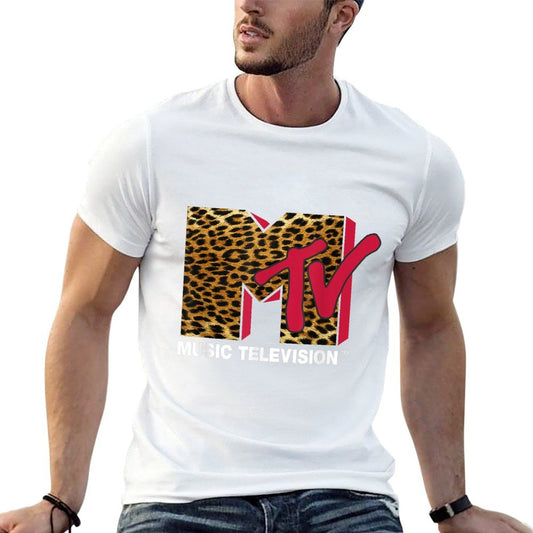 MTV Leopard Print Logo Affordable Price T-Shirt