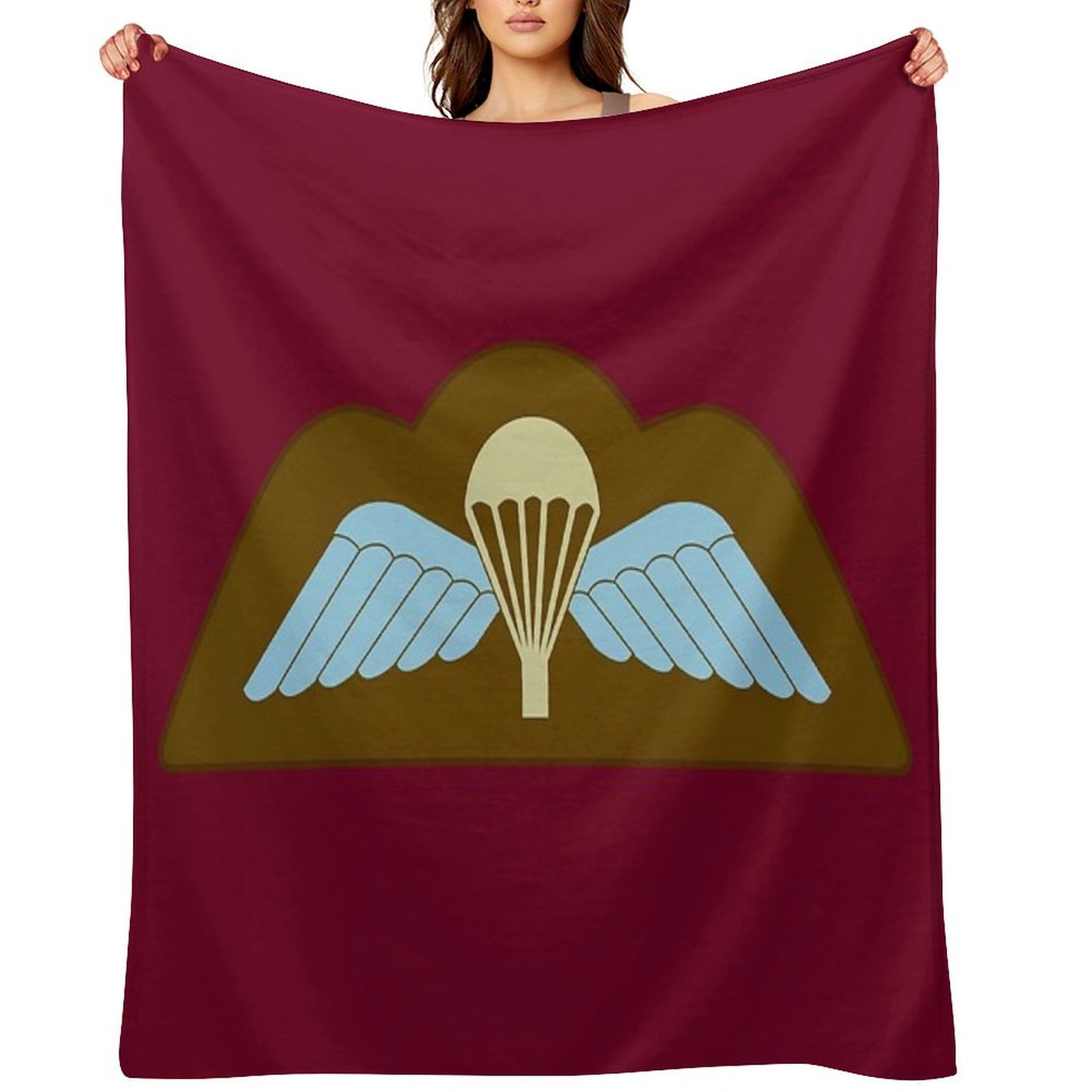 Parachutist Badge with Wings - Airborne Qualified (United Kingdom) Throw Blanket