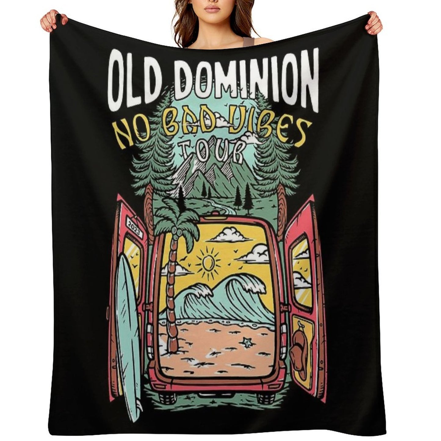 No Bad Vibes Tour 2023 Throw Blanket