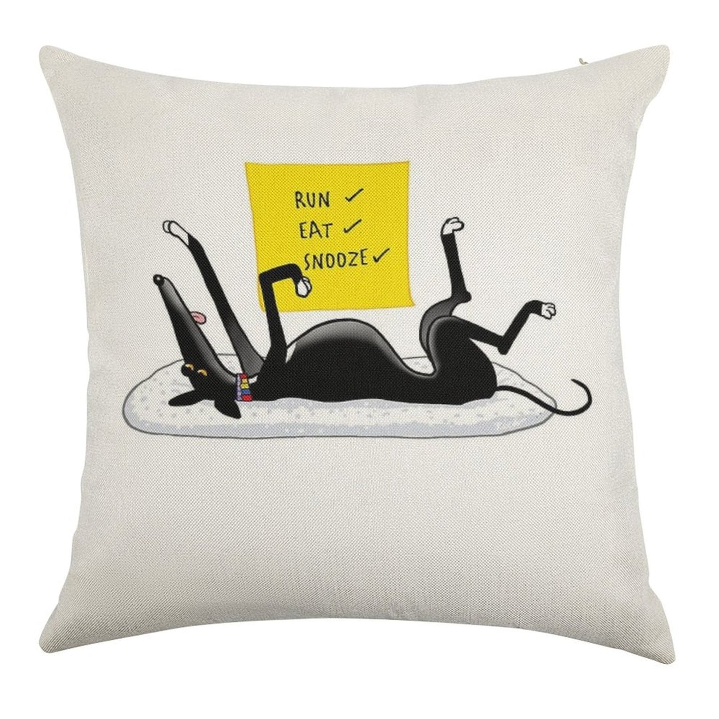 Snoozin' Linen Throw Pillow Cover