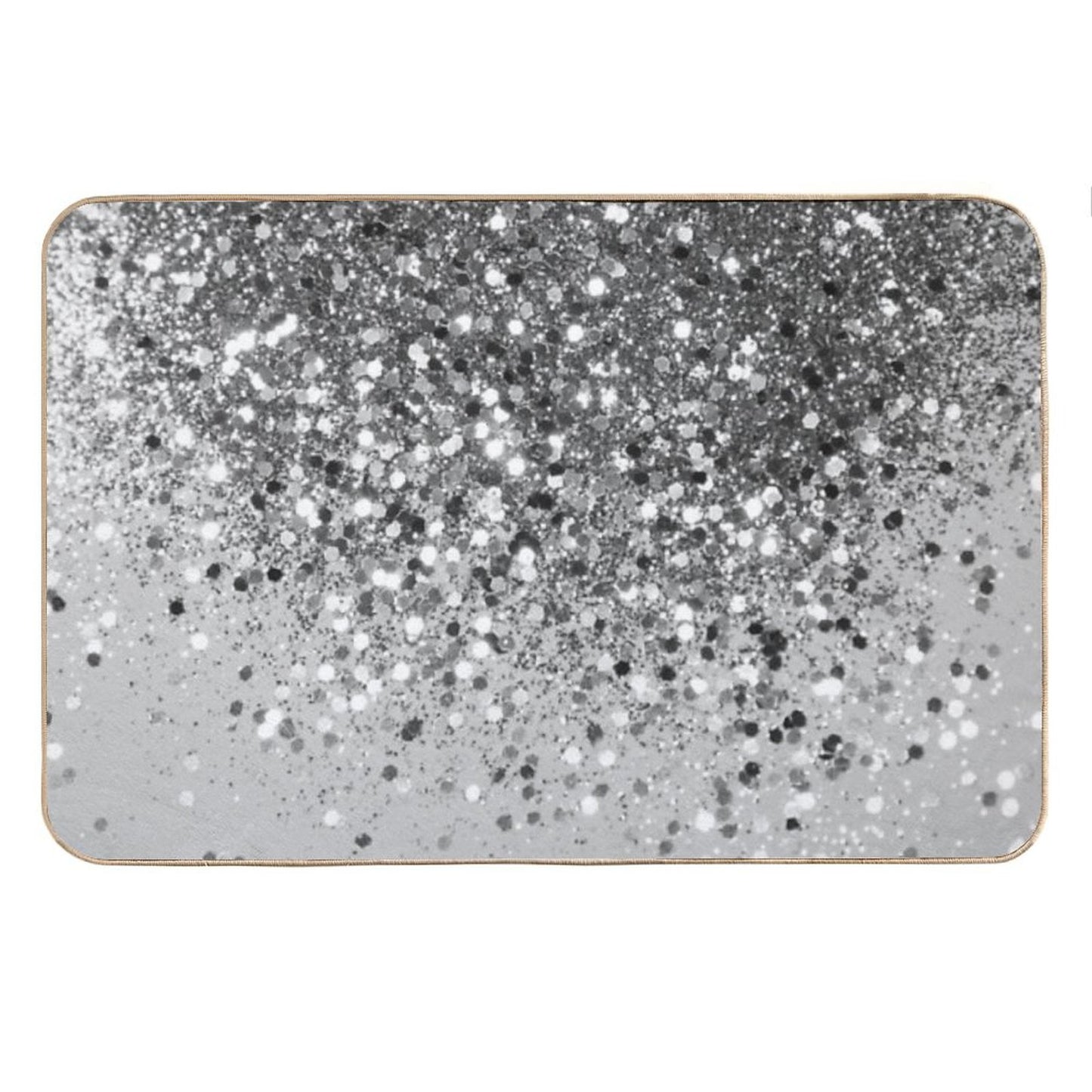 Soft Silver Gray Glam #1 (Photo of Glitter Only - Not Reflective) Bath Mat
