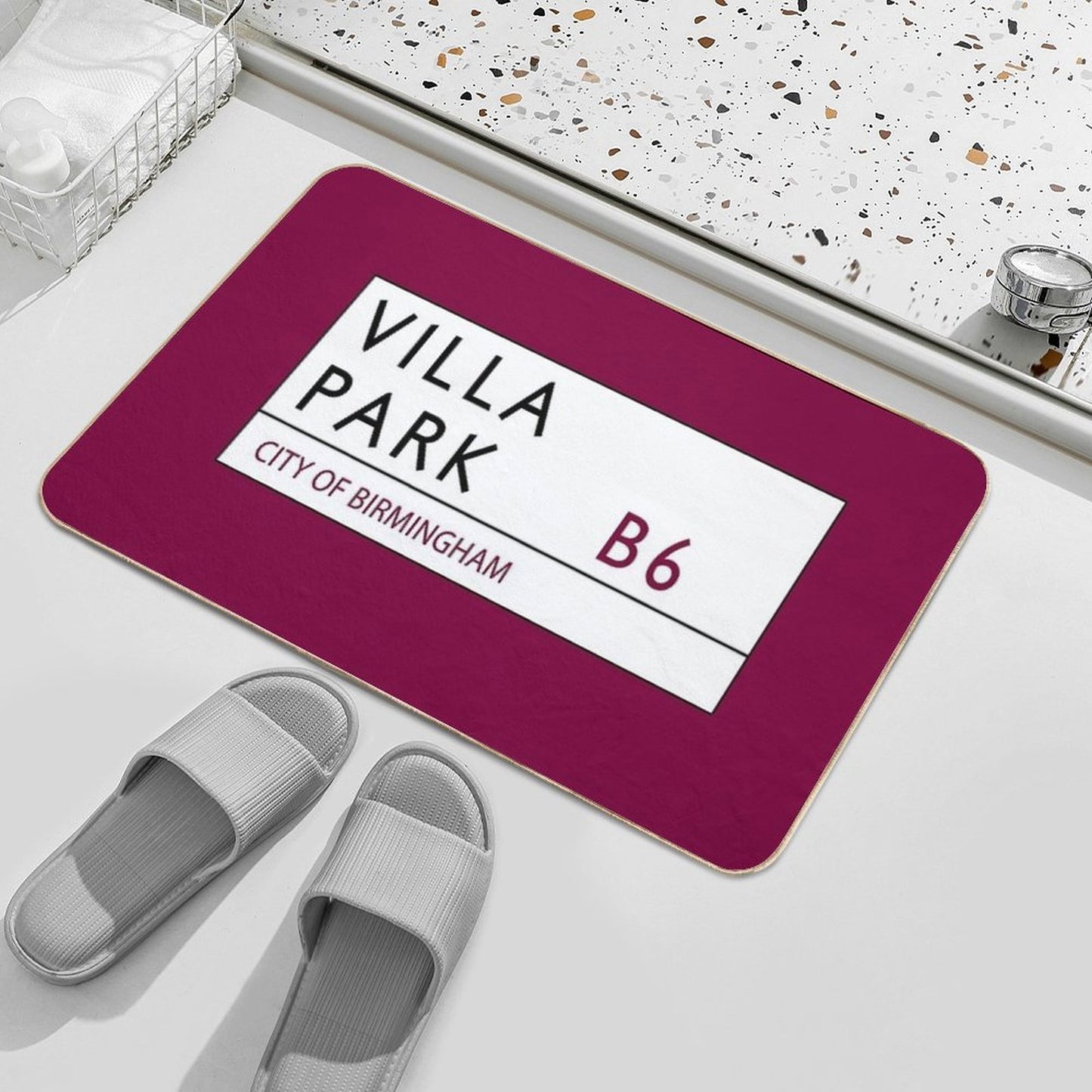 Villa Park Road Sign Bath Mat