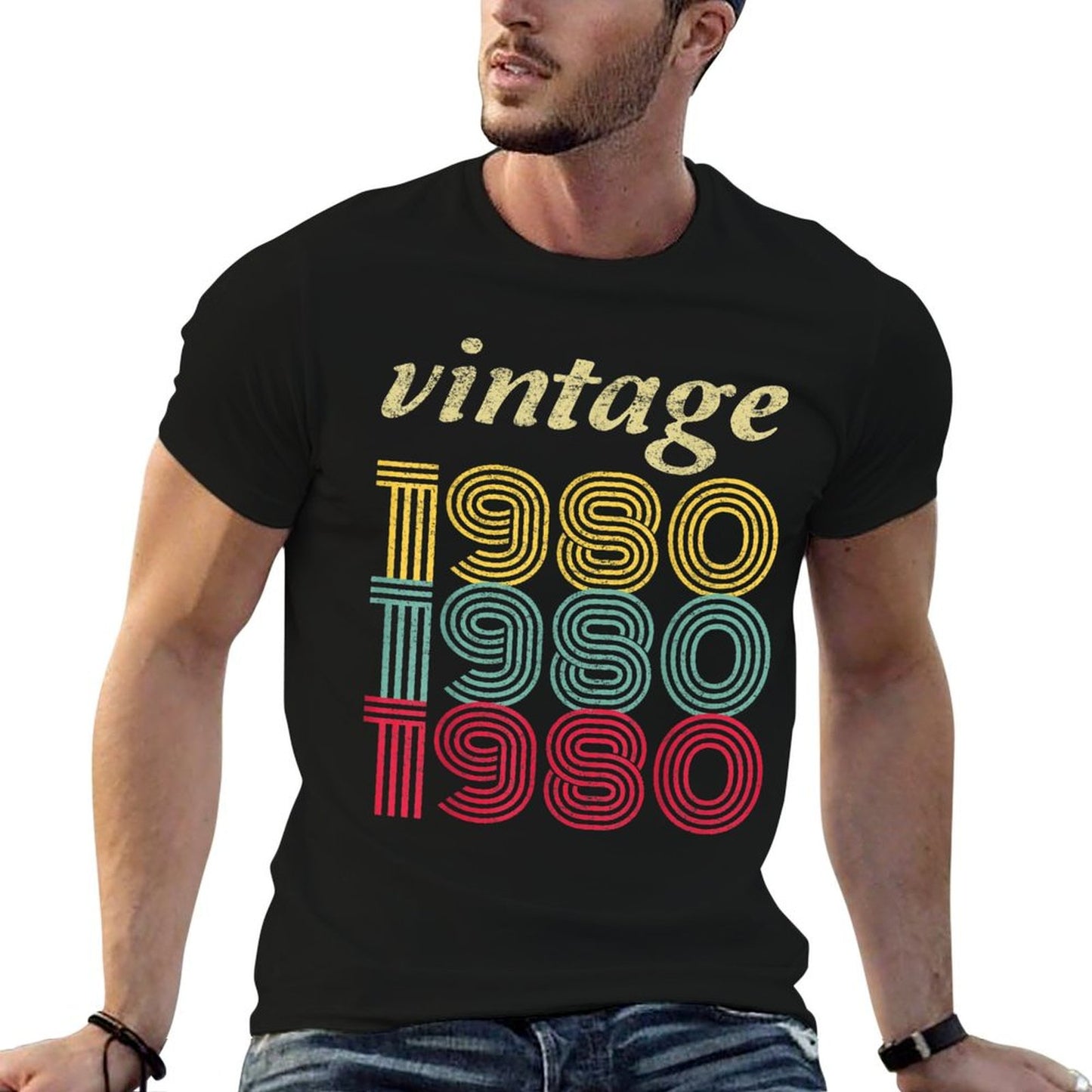 1980 40th Birthday Gift Vintage Retro Men Women 40 Years Old Affordable Price T-Shirt
