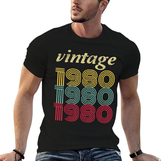 1980 40th Birthday Gift Vintage Retro Men Women 40 Years Old Affordable Price T-Shirt