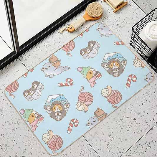 Bubu The Guinea Pig, South Pole Holiday Bath Mat