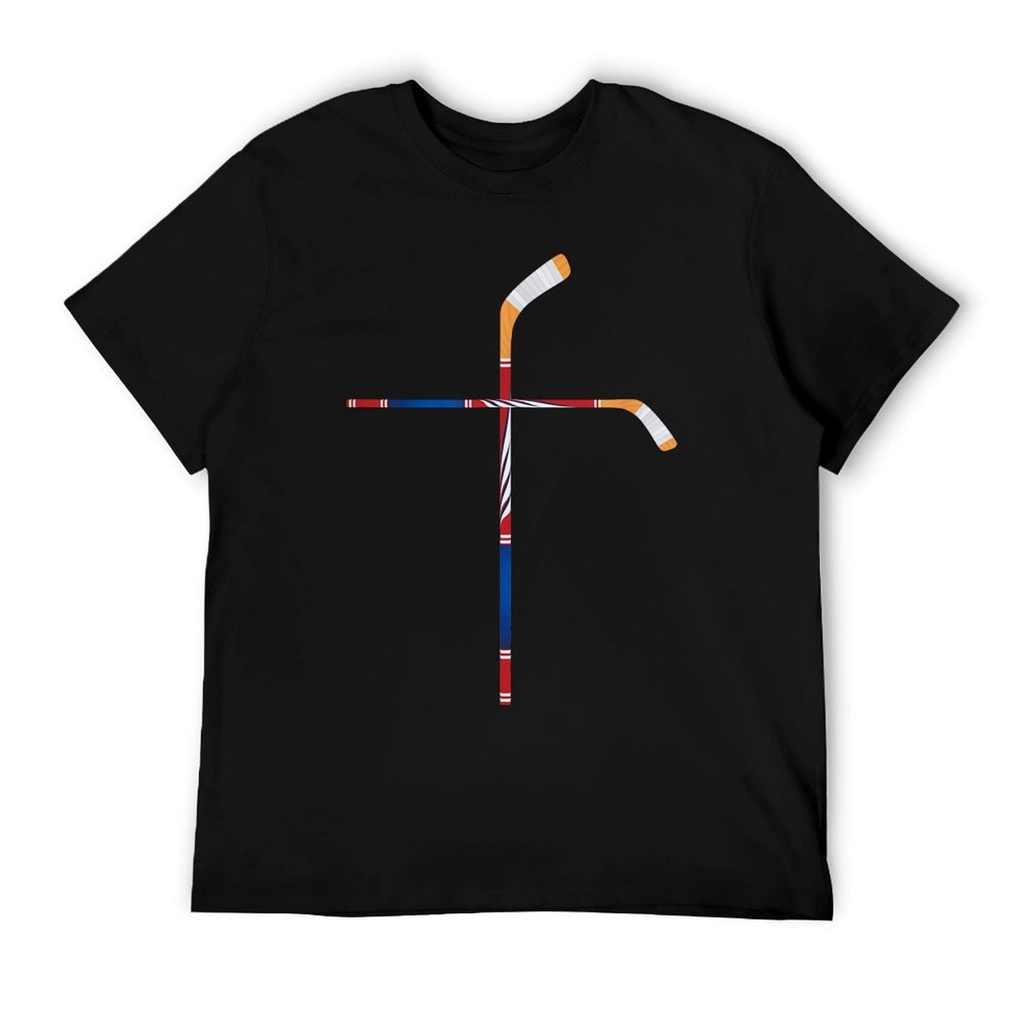 Christian Ice Hockey Sticks Cross Faith Sports T-Shirt