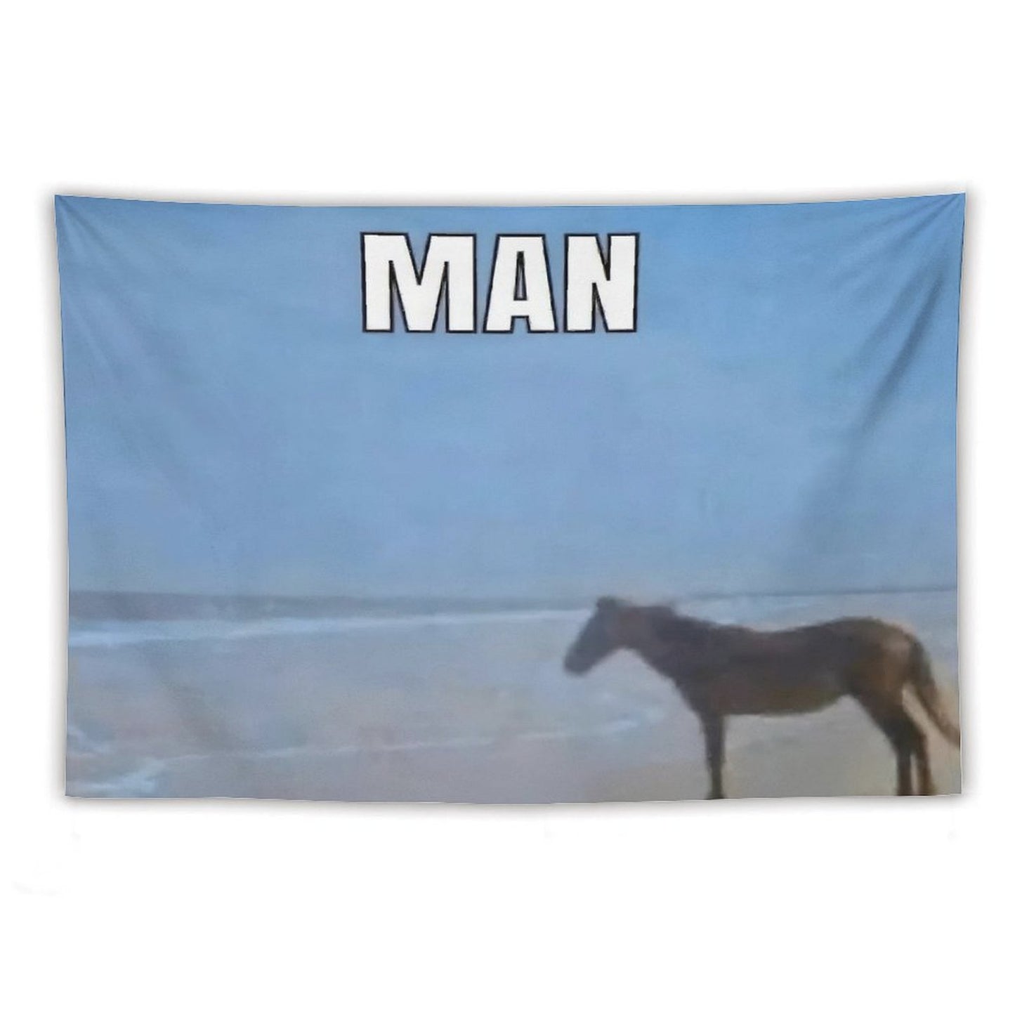 Horse Looking Out to Sea Meme Tapestry