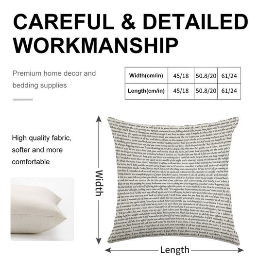 All Too Well 10 Minute Version Lyrics Linen Throw Pillow Cover