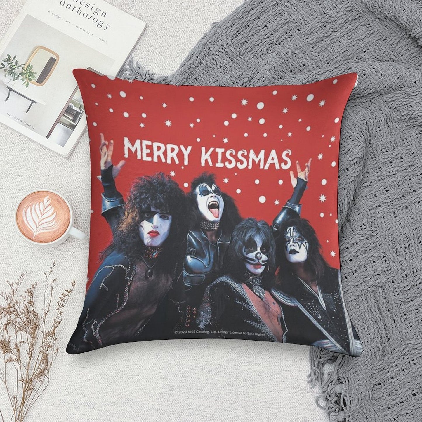 Merry Kissmas! Soft Skin-Friendly Throw Pillow