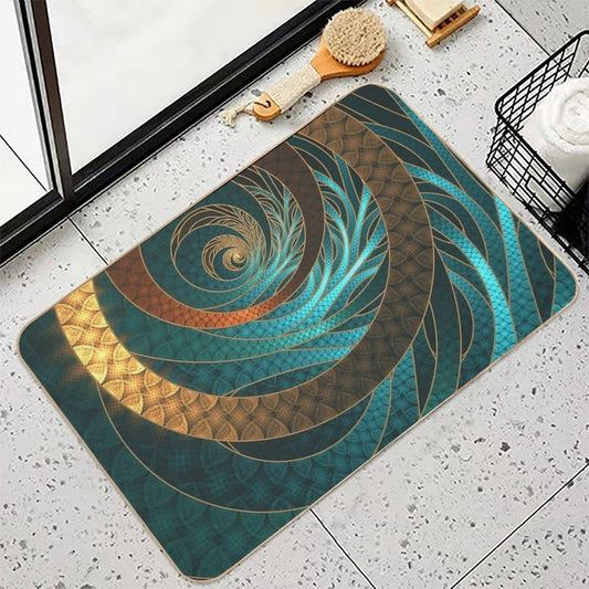 Beautiful Corded Leather Turquoise Fractal Bangles Bath Mat