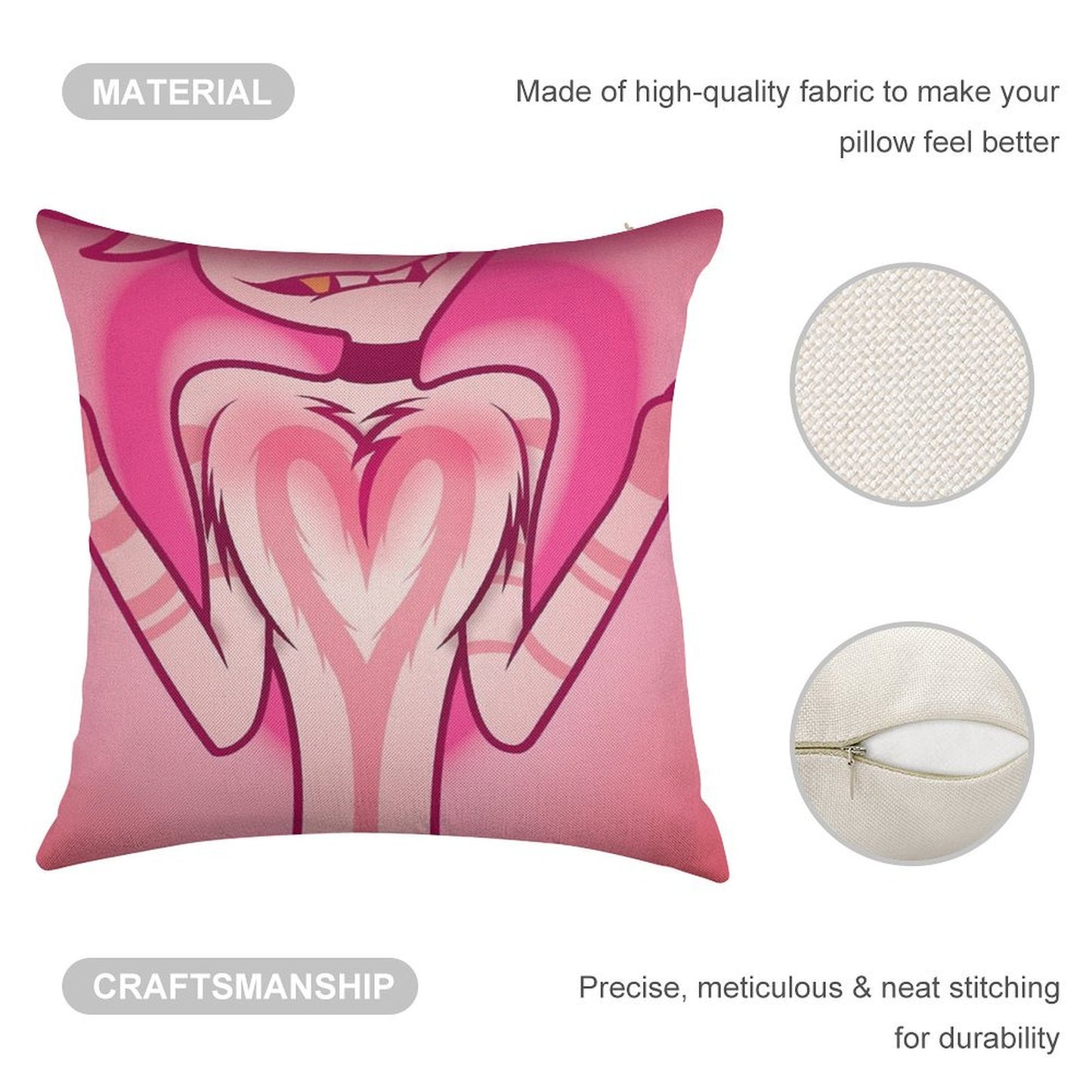 Floof Squish Linen Throw Pillow Cover