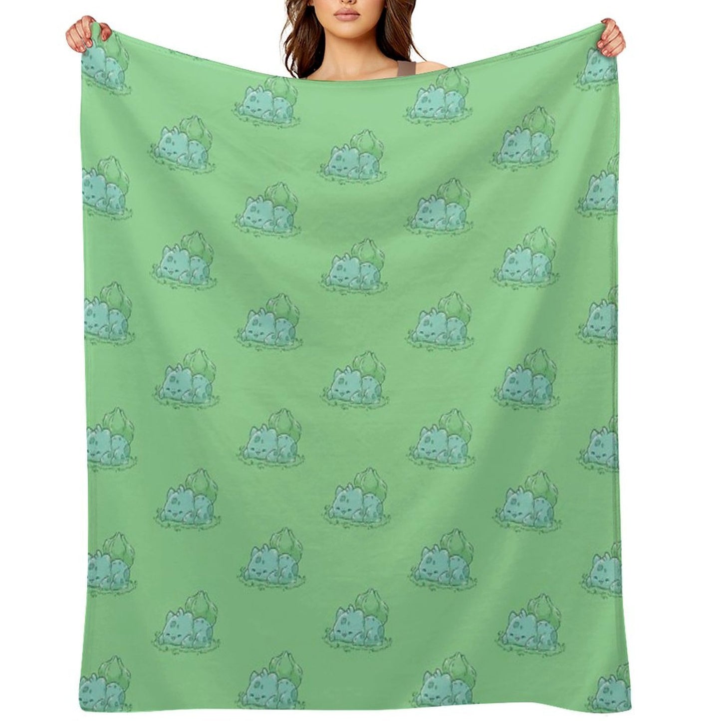 Poke Starters Kanto Bulba Throw Blanket