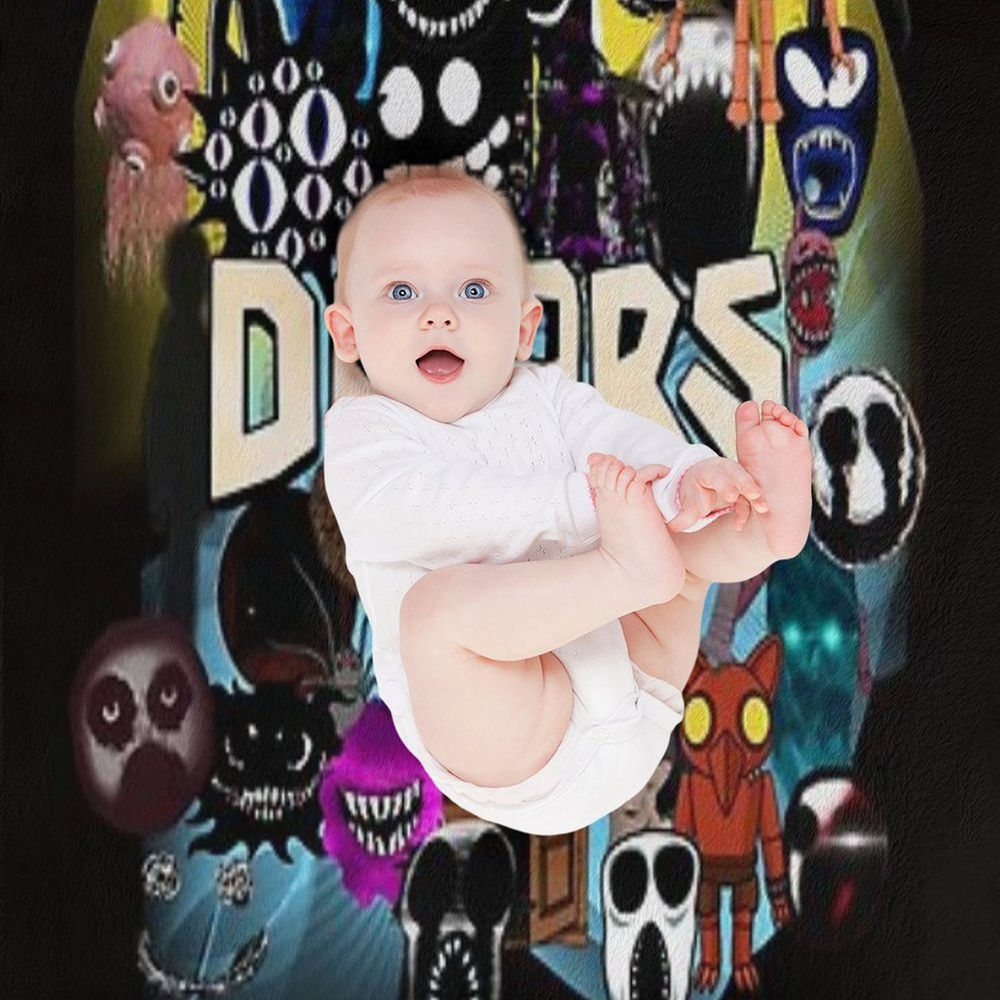 Doors All The Entities New Doors Game Update Throw Blanket