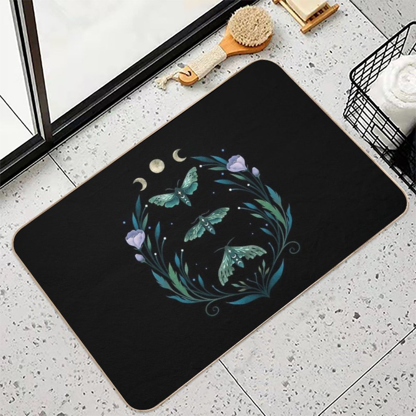Lime Hawk Moths Night Bath Mat