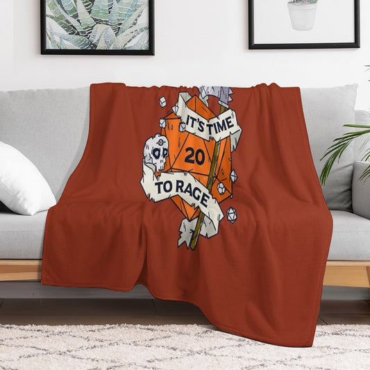 Tabletop RPG Barbarian - It's Time To Rage Throw Blanket