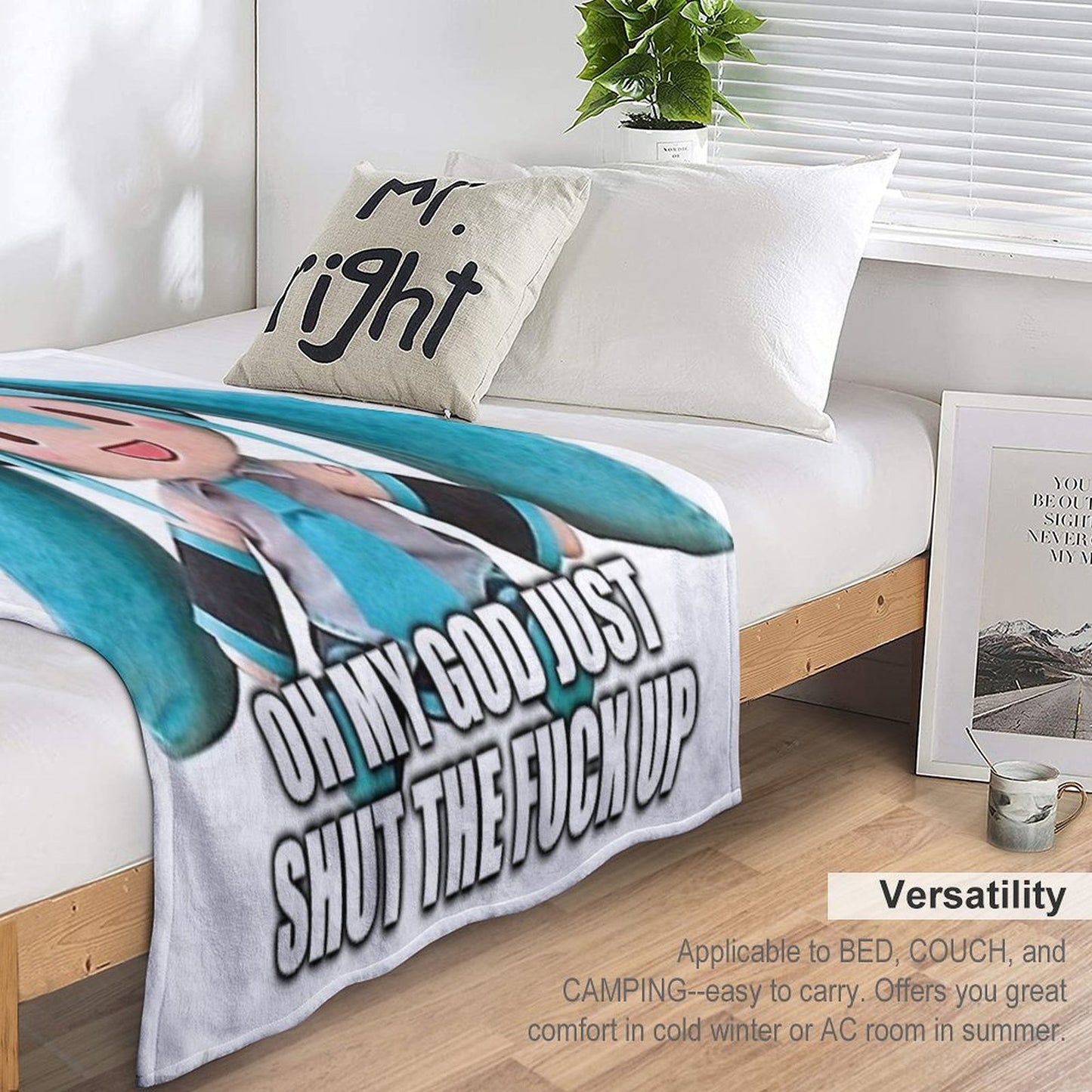 Hatsune Miku Plush Asks U 2 Cease Throw Blanket