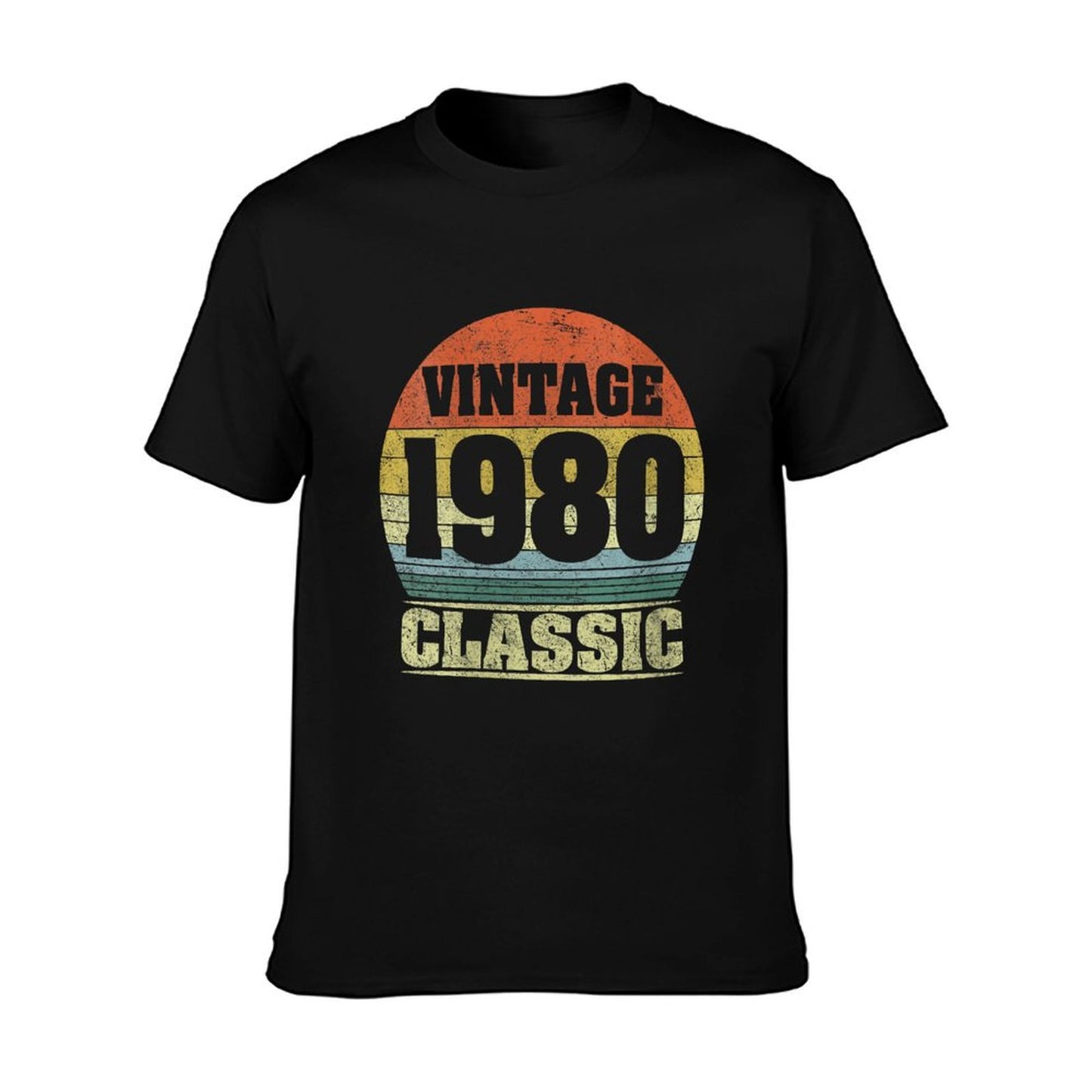 Womens 1980 40th Birthday Gift Vintage Retro Men Women 40 Years Old Ribbed Collar T-Shirt