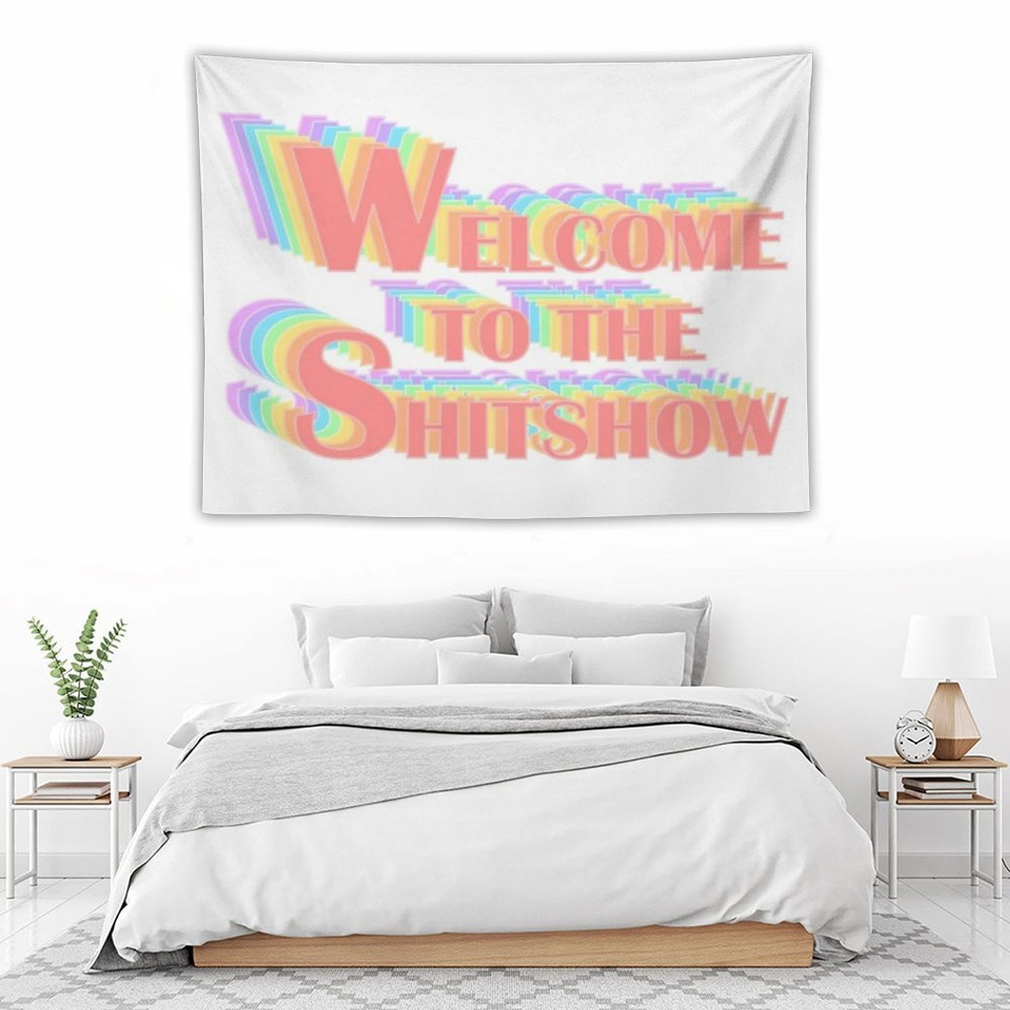 Welcome to The Shitshow Popart Text Tapestry
