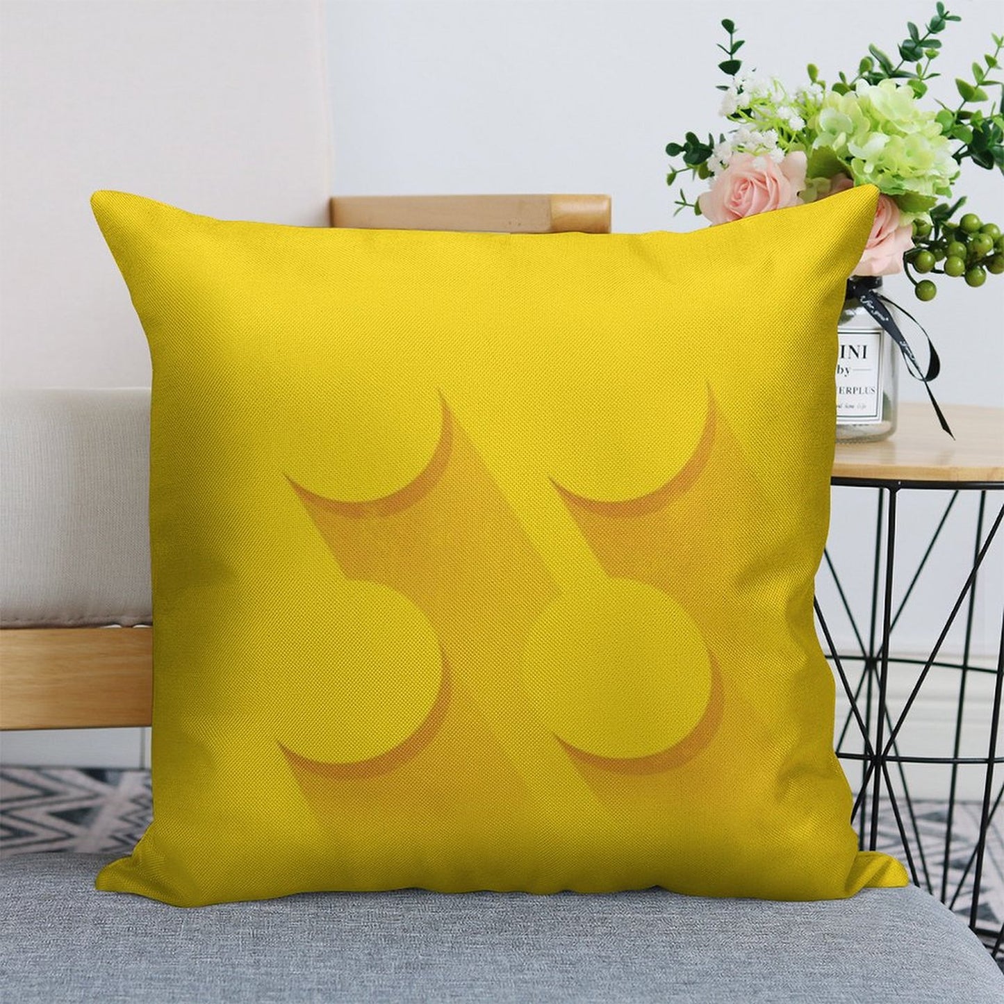 Yellow Brick Linen Throw Pillow Cover