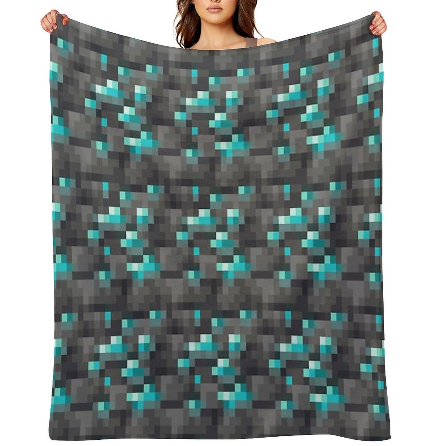 Deepslate Diamond Ore Throw Blanket