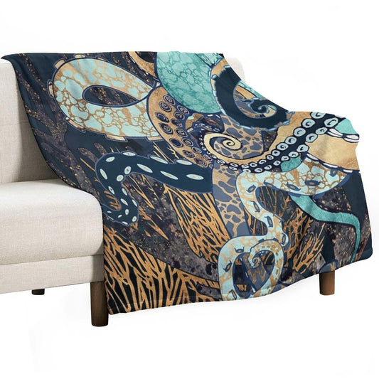 Metallic Octopus II Throw Blanket