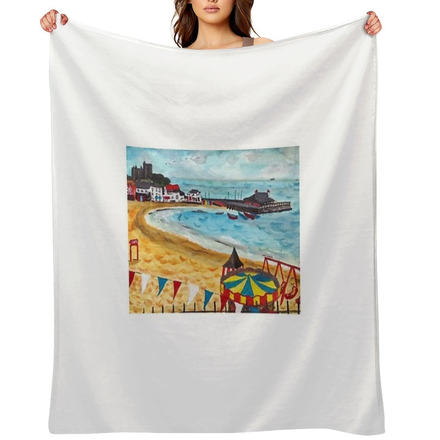 Viking Bay, Broadstairs, Kent Throw Blanket