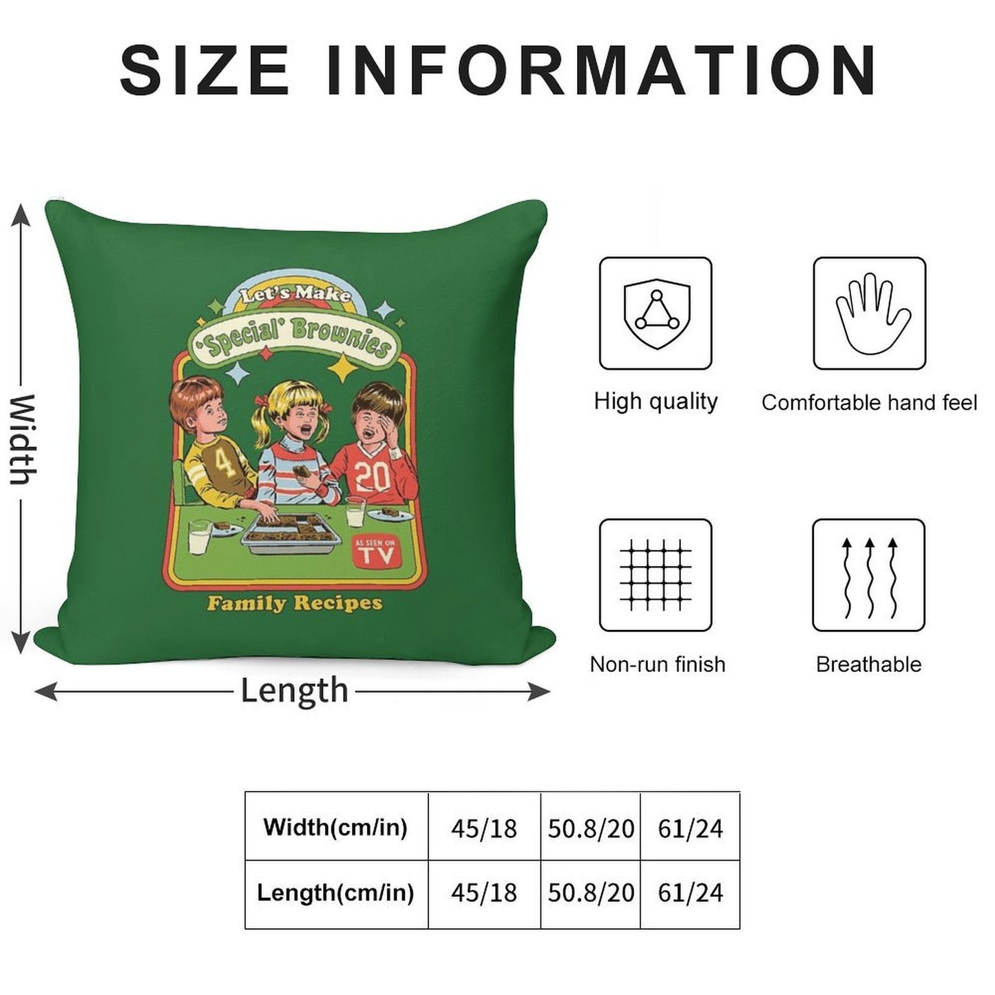 Let's Make Brownies Soft Shrink-Resistant Throw Pillow