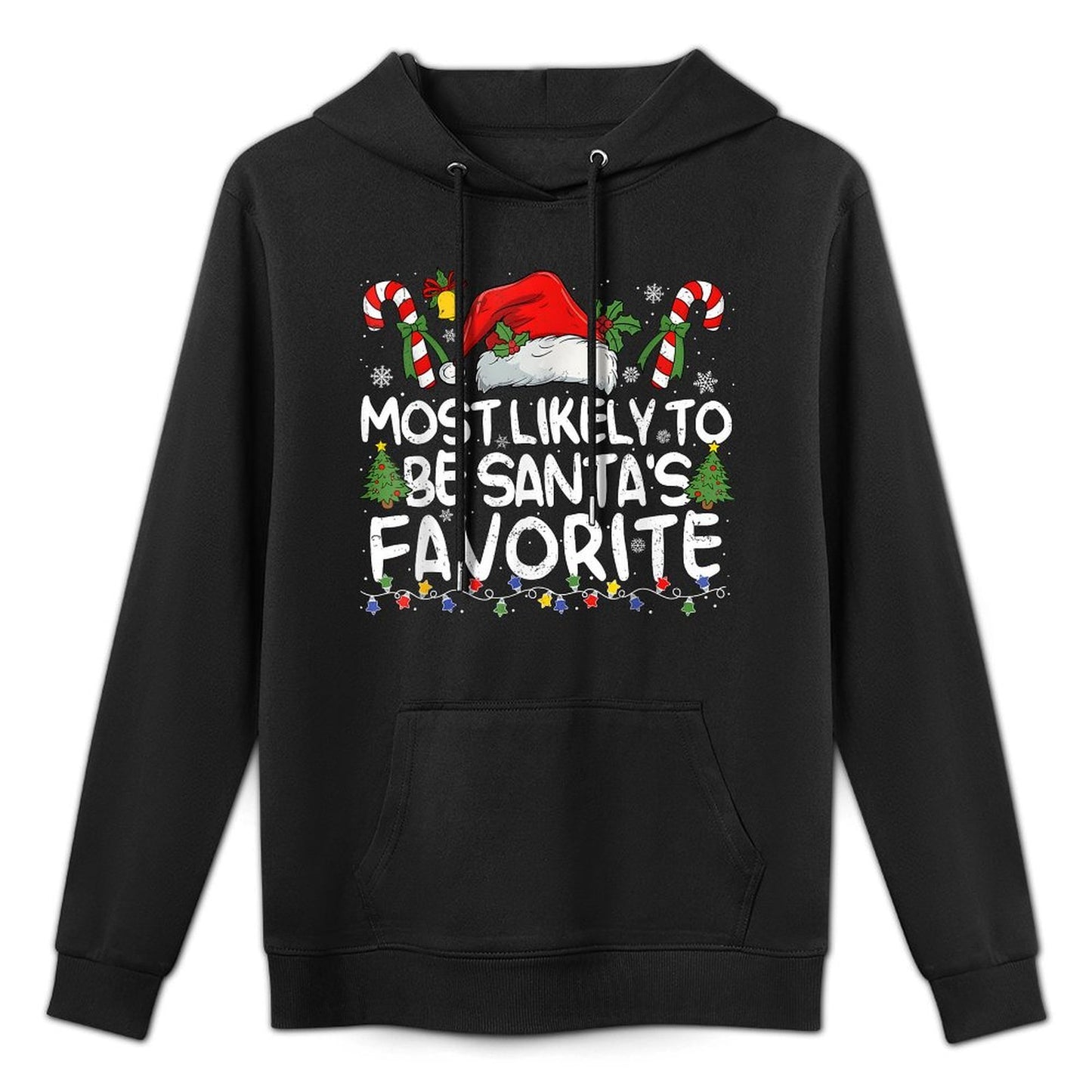 Most Likely To Be Santas Favorite Christmas Family Matching Easy Care Hoodie