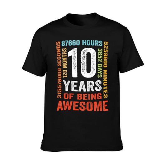 10 Years Old 10th Birthday Gift Vintage Retro 120 Months T-Shirt