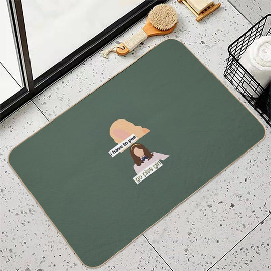 Go Piss Girl (green) Bath Mat