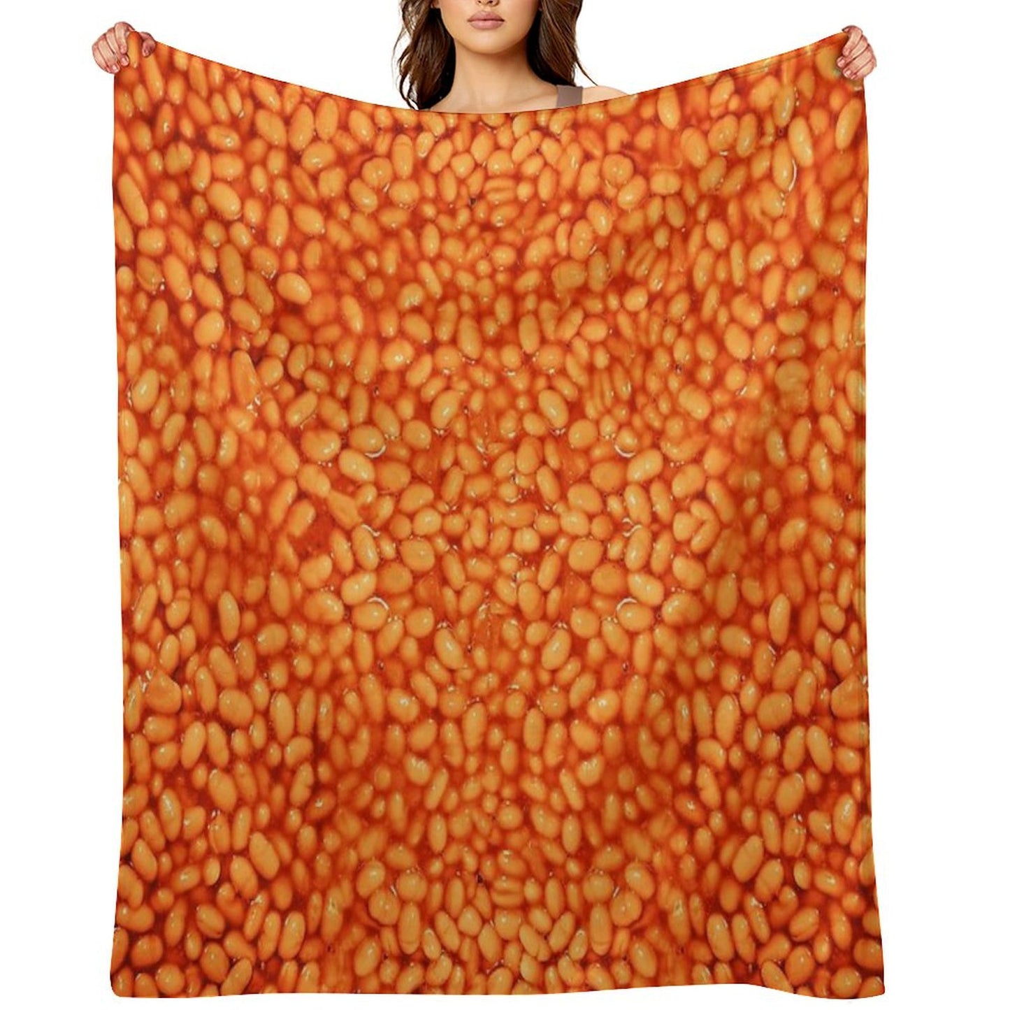 Baked Beans In Things Pattern Throw Blanket