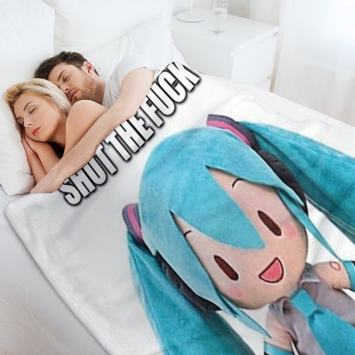 Hatsune Miku Plush Asks U 2 Cease Throw Blanket