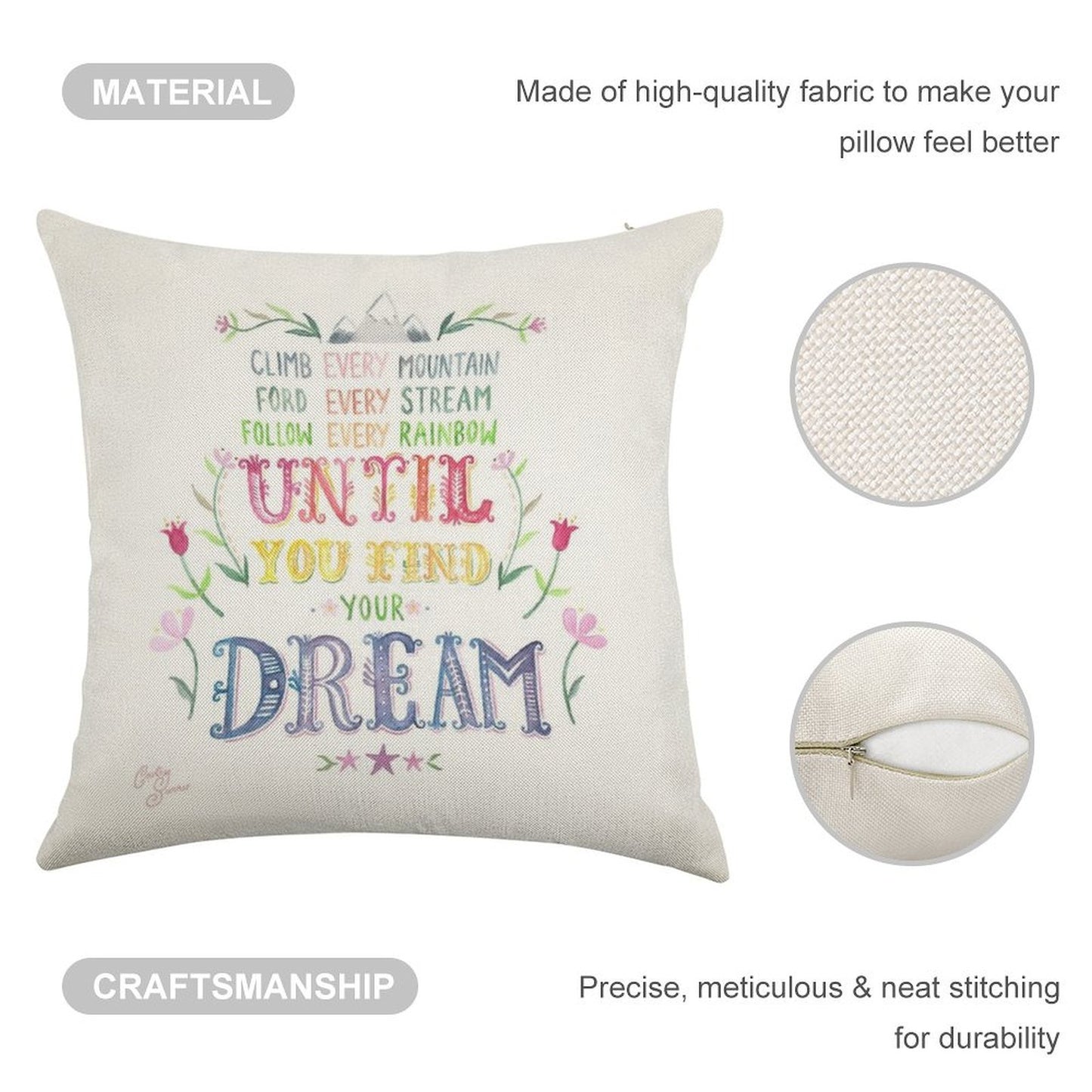 Sound of Music Climb Every Mountain Linen Throw Pillow Cover