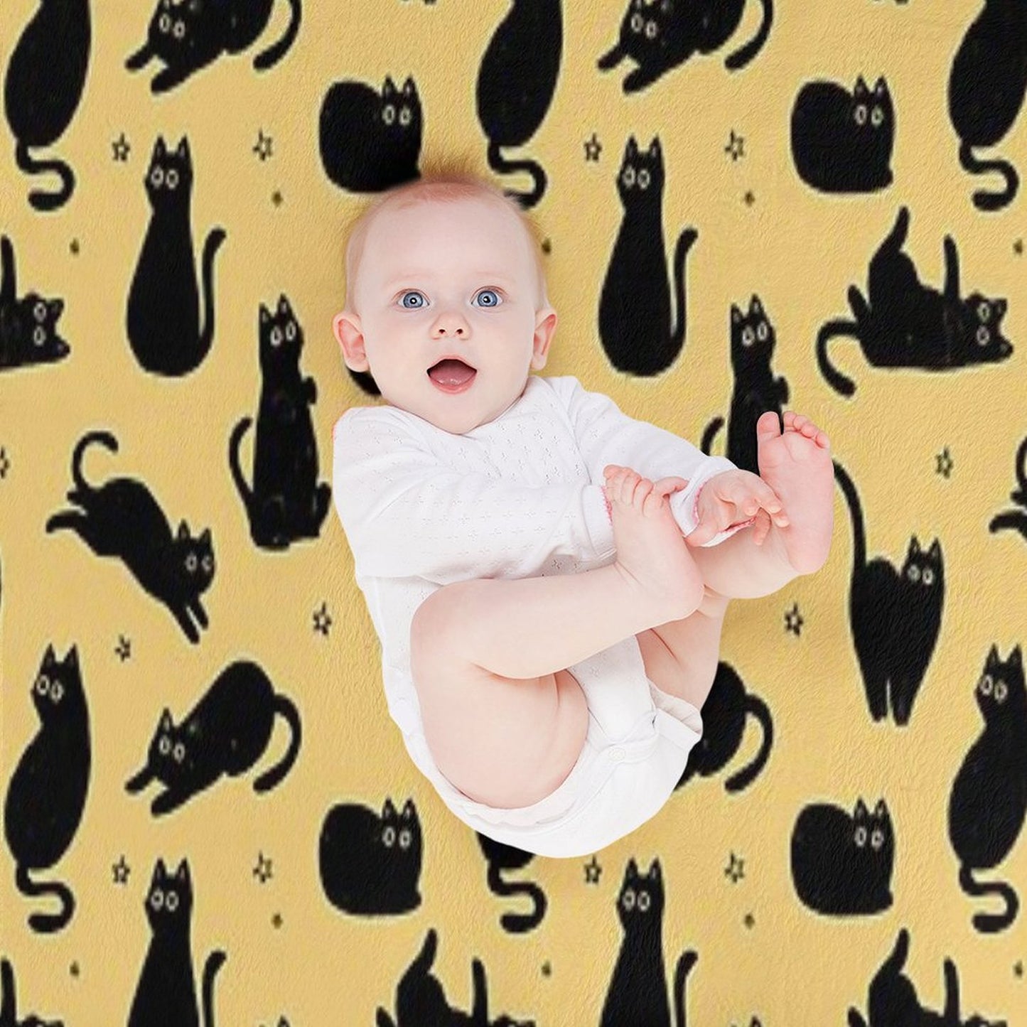 Black Cat Pattern Throw Blanket