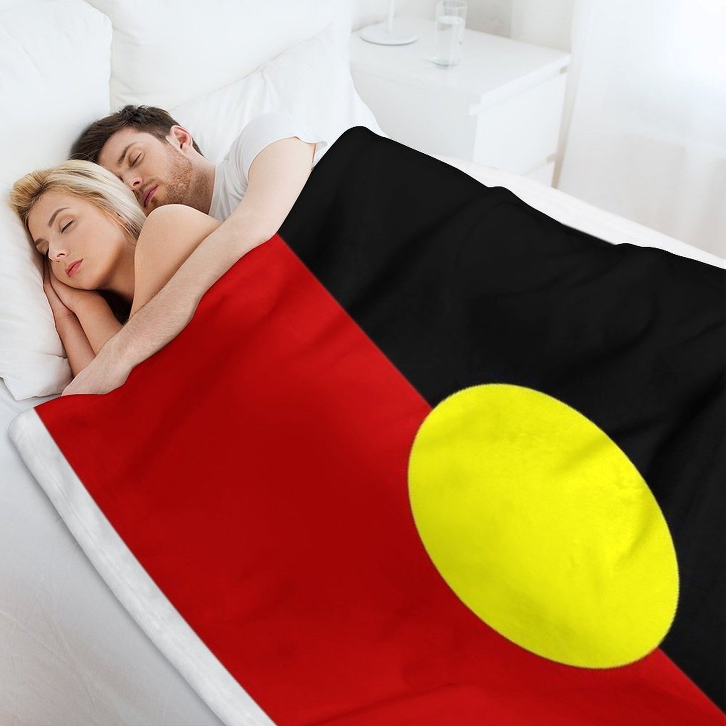 Australian Aboriginal Flag Throw Blanket