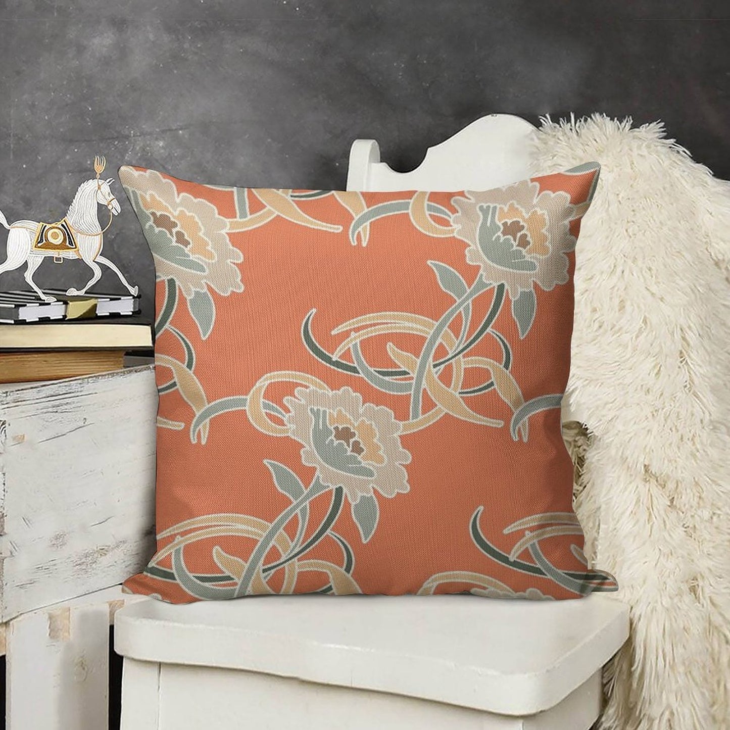 Golden Girls Couch Pattern Linen Throw Pillow Cover