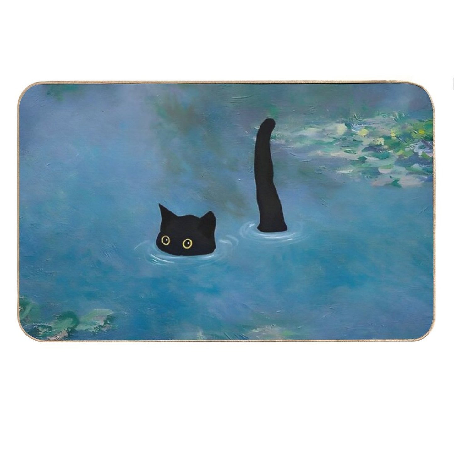 Cat Print Monet Waterlily Bath Mat