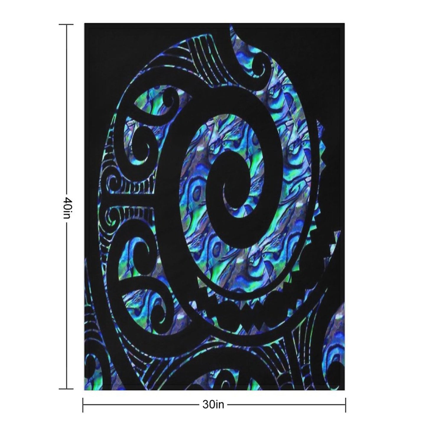 New Zealand Māori Paua Tattoo Koru Design Throw Blanket