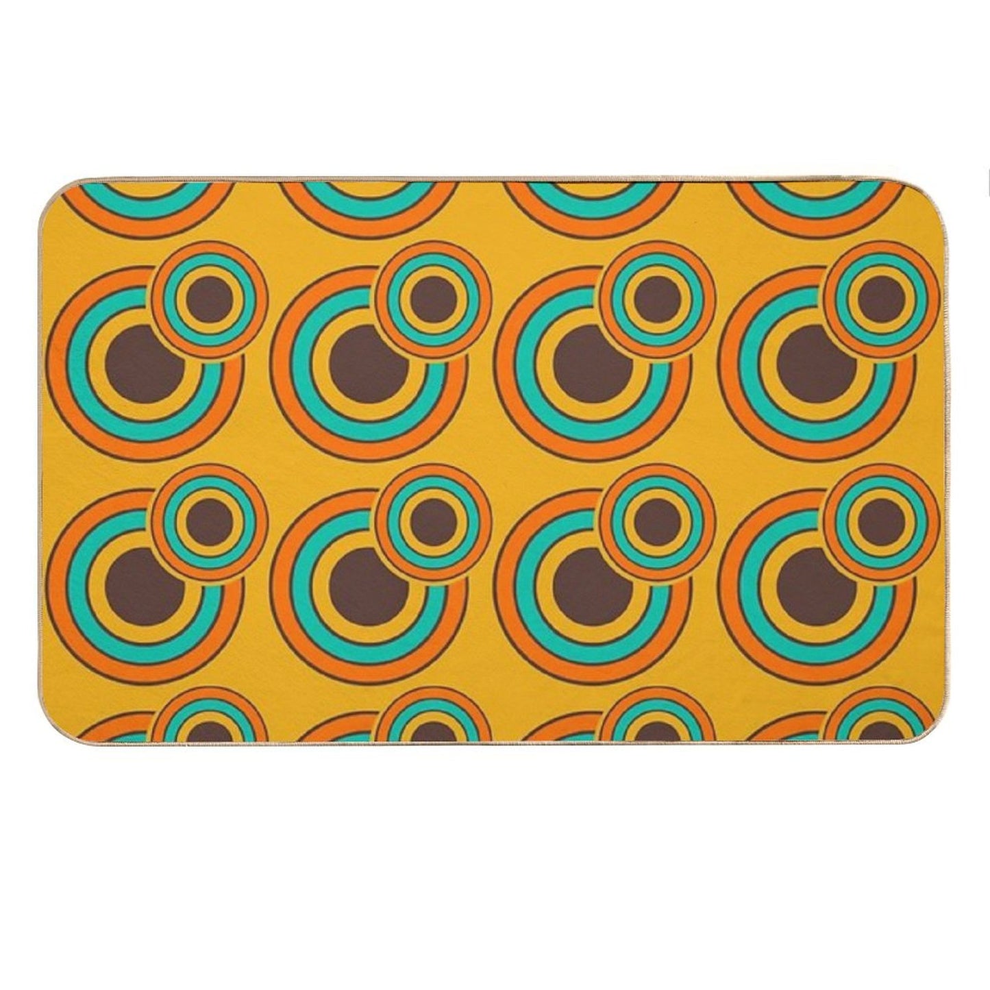 1970's Retro Circles Vintage 70s Seventies Pattern Bath Mat