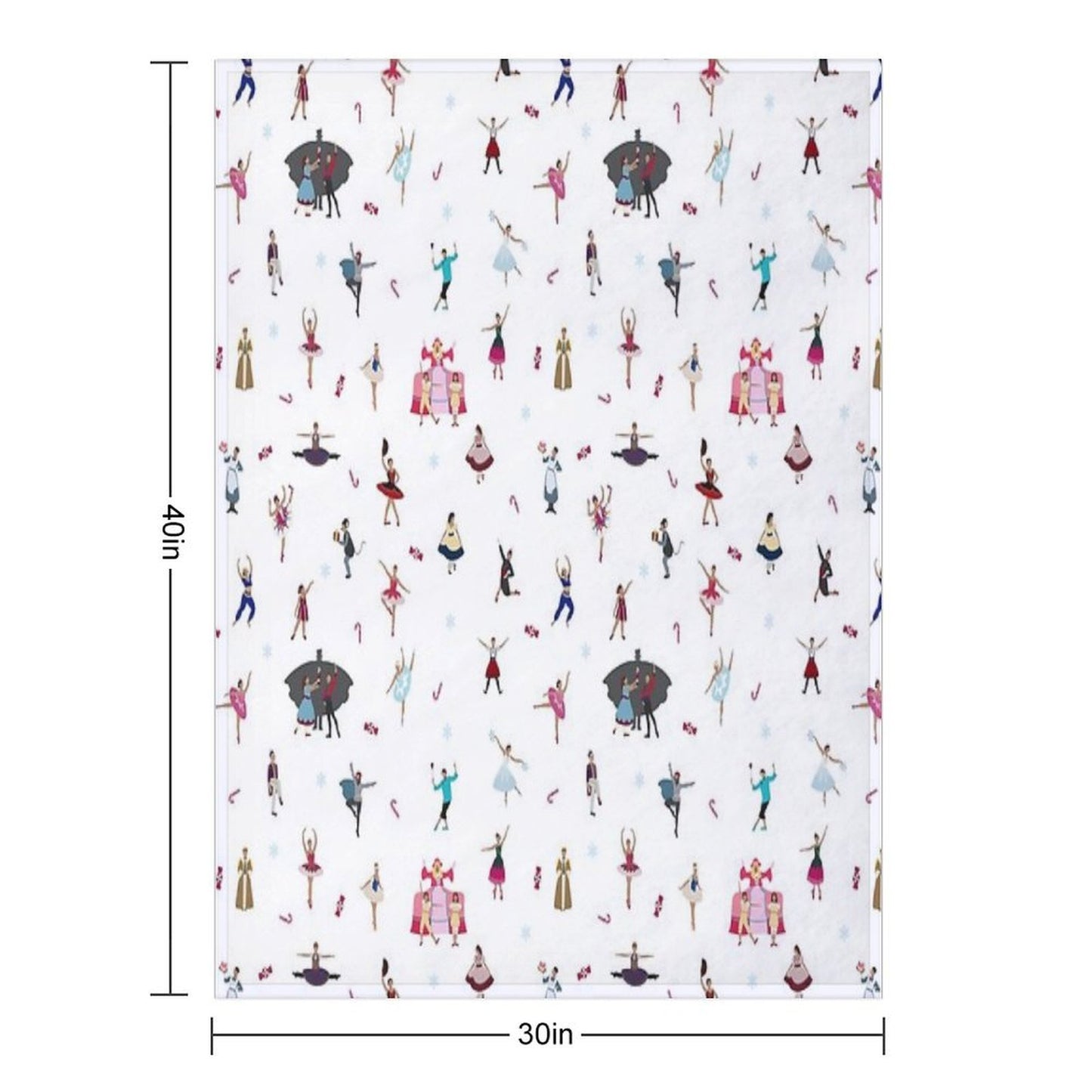 Nutcracker Ensemble - White Throw Blanket