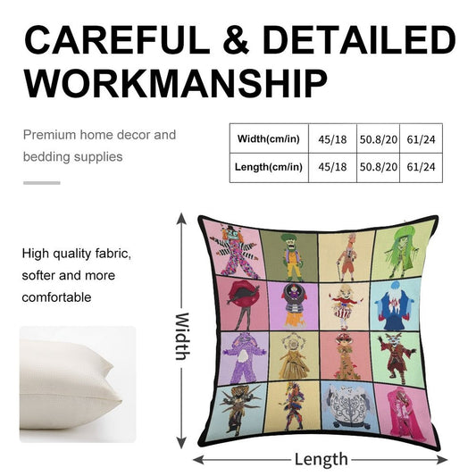Masked Singer Season 4 - Hand Drawn Linen Throw Pillow Cover