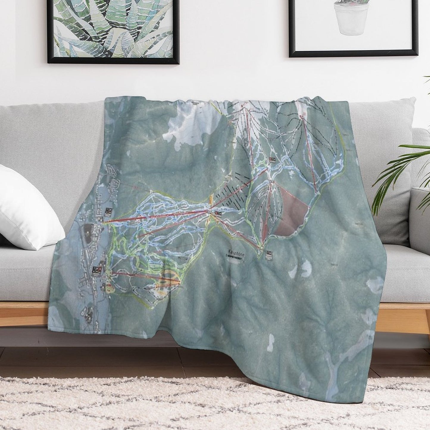 Keystone Resort Trail Map Throw Blanket