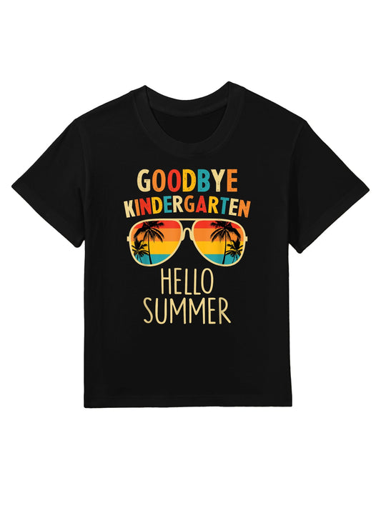 Goodbye Kindergarten Hello Summer Last Day Graduation Boys Kids T-Shirt