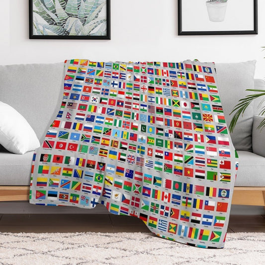 All of The Current World Flags Every Nation Throw Blanket