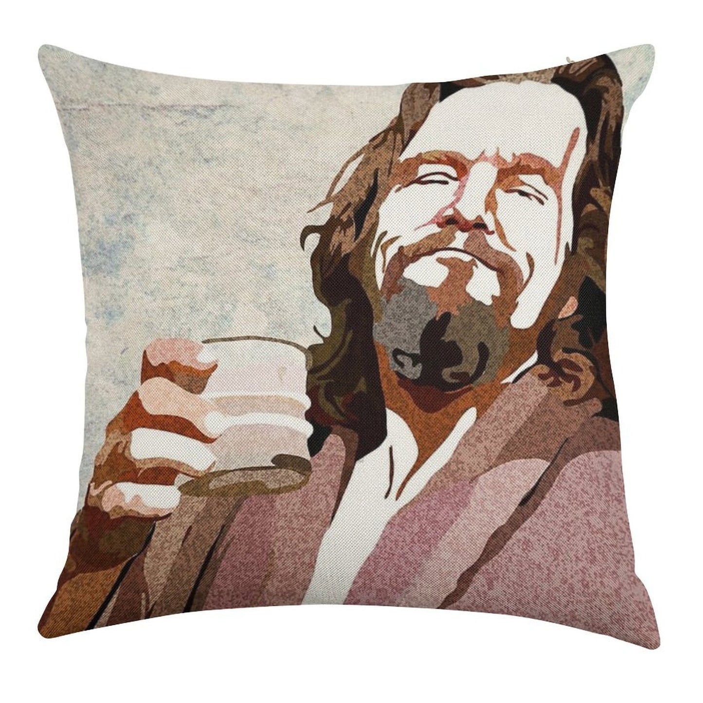 Big Lebowski DUDE Portrait Linen Throw Pillow Cover