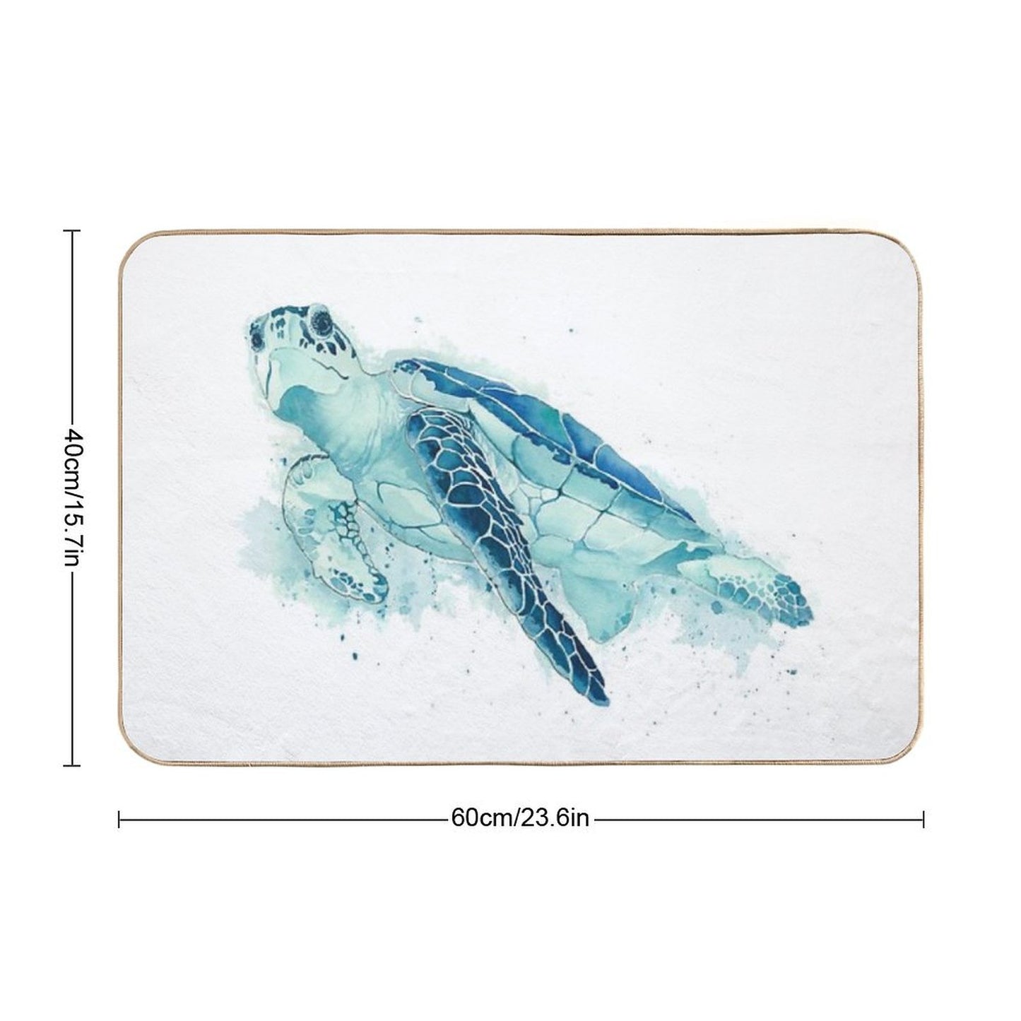 Watercolor Sea Turtle Bath Mat