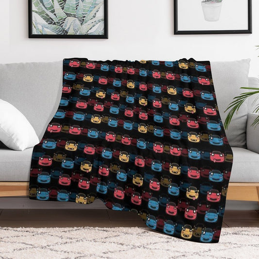 MIATA PATTERN BLACK Throw Blanket