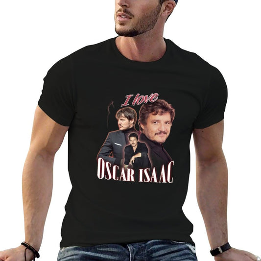 I Love Oscar Isaac Pedro Pascal Cursed Fan Collage Slim-fit Cut T-Shirt