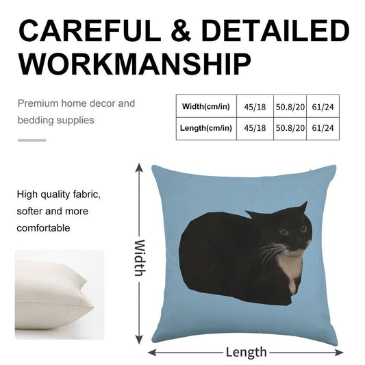 Maxwell The Cat Linen Throw Pillow Cover