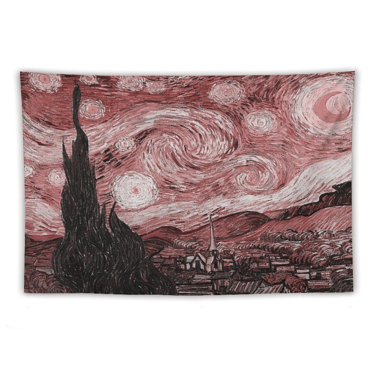 Pink Starry Night Tapestry